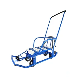 Metal Push 2in1 Snow Sled With Backrest Wheels For Baby Customized