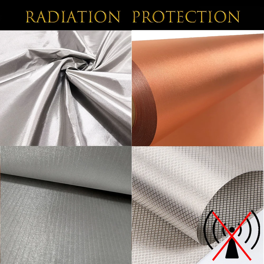 4 PCS Conductive Copper Plaid Fabric Shield RFID/RF EMF Protection Faraday Cloth Block WiFi Signals Cell Phone Anti-radiation