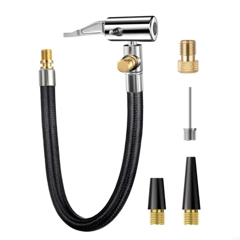 

87HE Easy to Use Tire Inflator Hose Adapter Tire Pump Hose Inflator for Efficient Inflation of Car Bike Motorcycle Tires