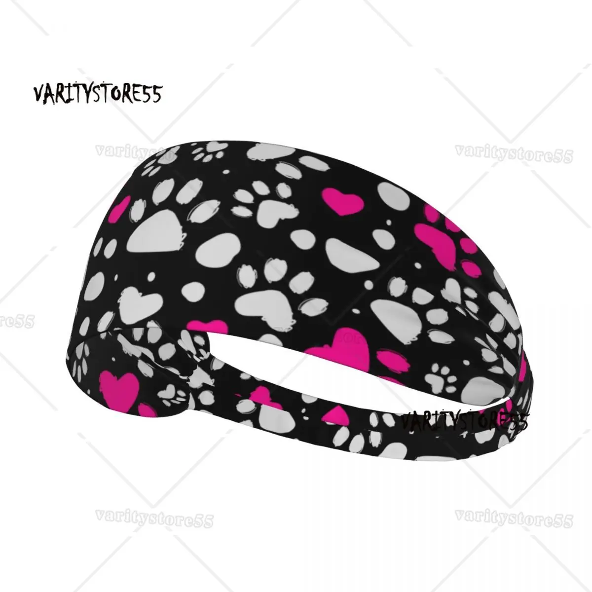 

Custom Animal Footprint Dog Paw Prints Sports Headband for Exercise Non Slip Stretchy Moisture Wicking Sweatband Women Men