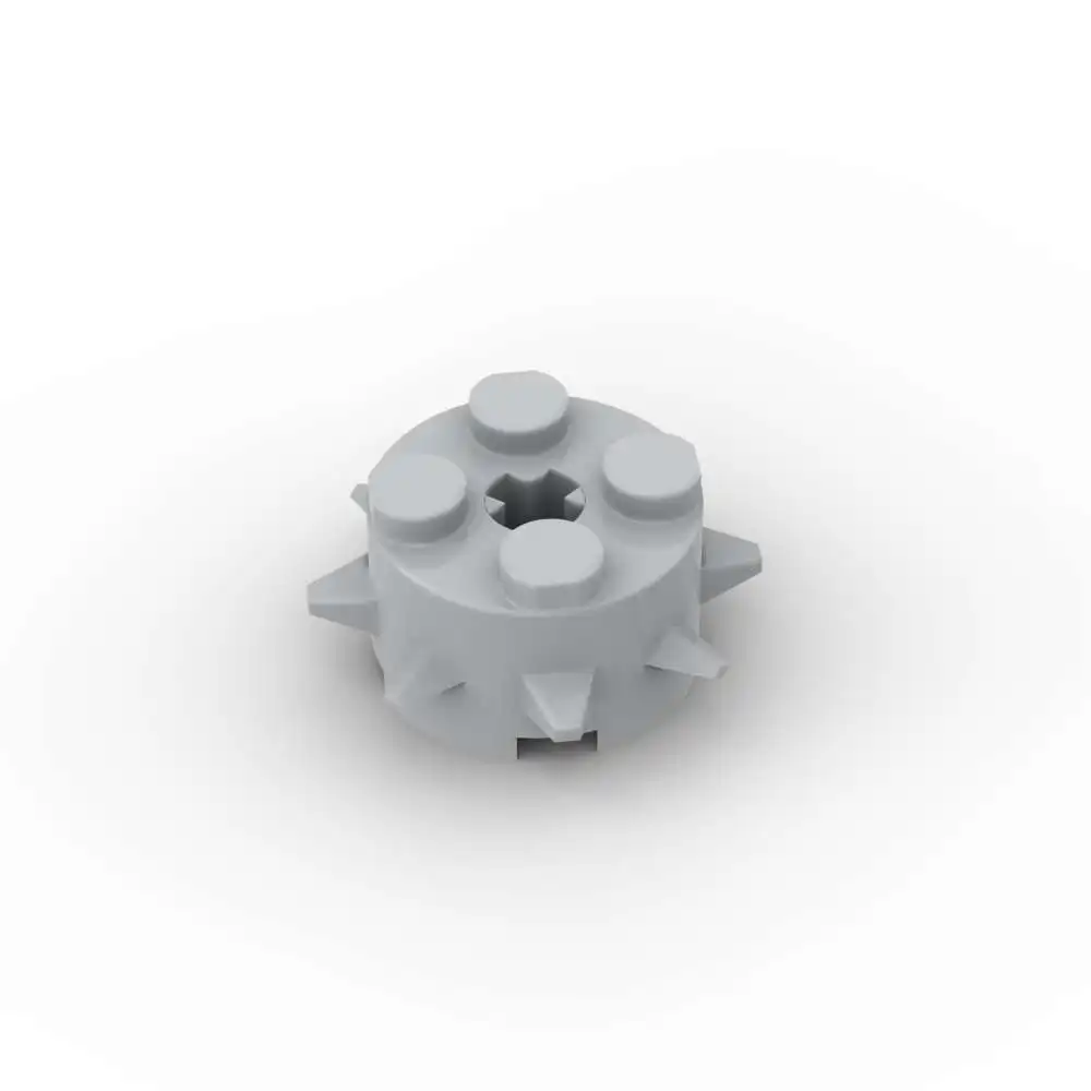 MOC 10PCS 27266 Round 2x2 With Spikes Building Blocks Set With Axle Hole House Castle Brick DIY Toys Adults Boys Holiday Gifts