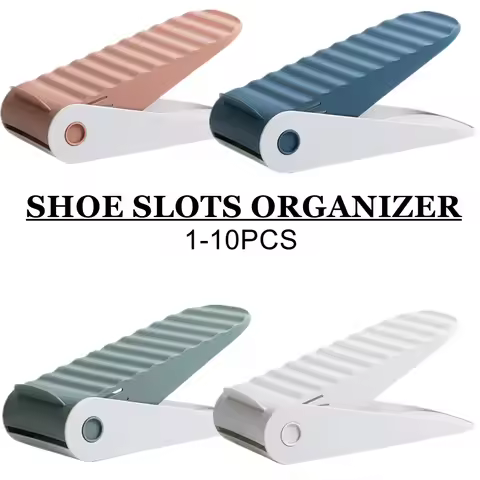 1-10PCS Double Deck Shoe Organizer, Space Save Shoes Support Rack, Adjustable Thickened Shoe-Shelf, Shoe Rack Stacker for Closet