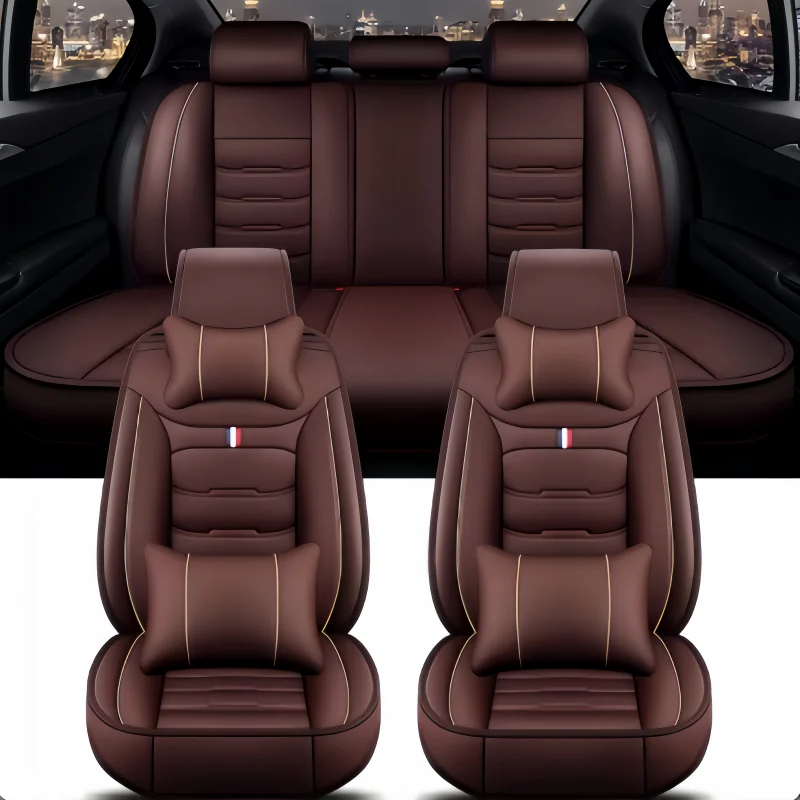 シートカバー PUレザー 車用シートカバー シンプル 枕付き フルセット 車用レザー 多色 卸売 9D オートカー セーブ ユニバーサル