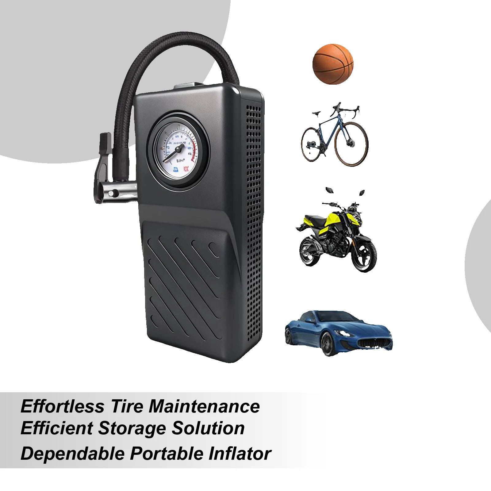 Car Tire Pump Auto Shut-Off Safety Protection Tire Inflator Portable Air Compressor For Motorcycle Electric Scooter Sedan SUV