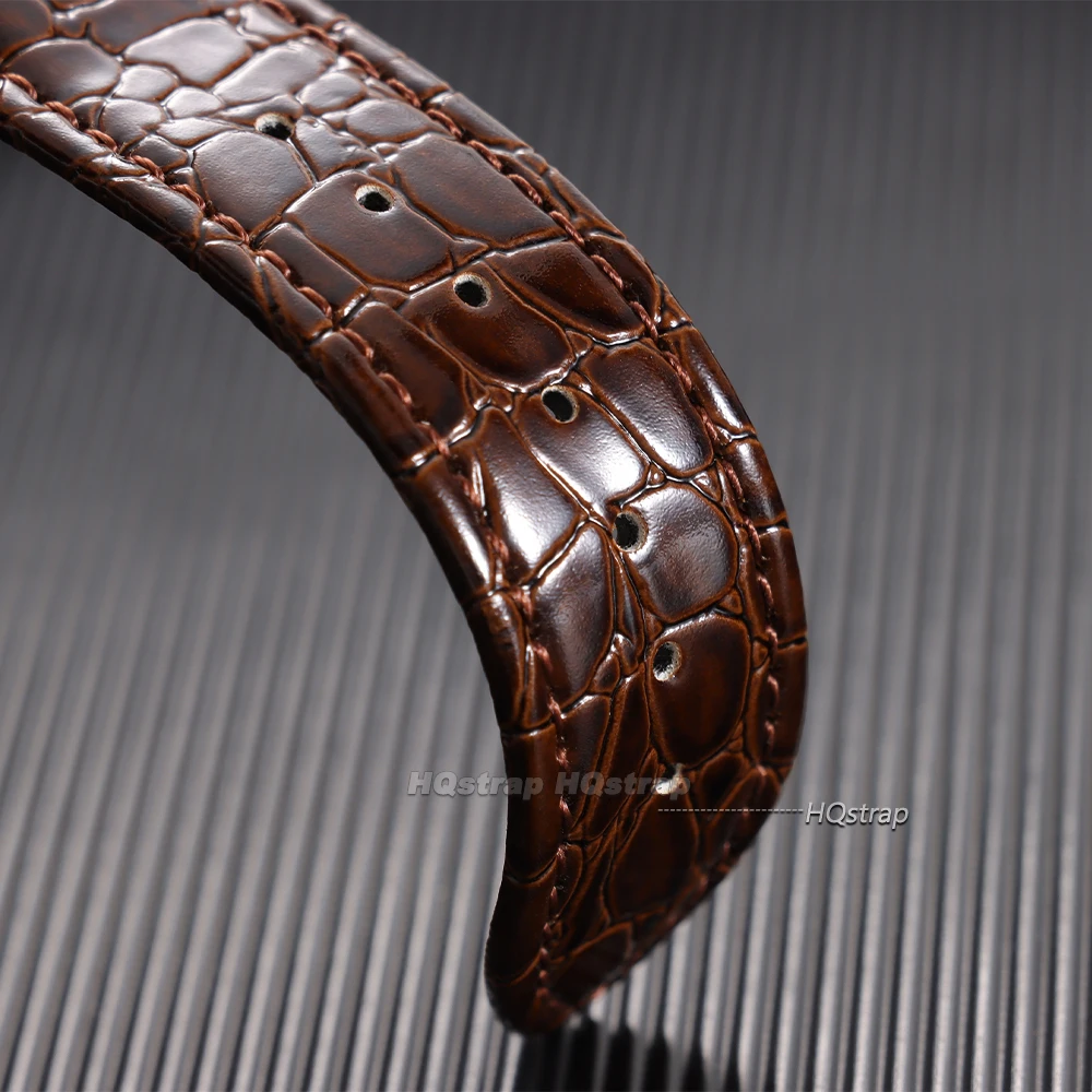 Krokodilmuster-Leder-Uhrenarmbänder mit Schmetterlingsverschluss für Herren, 12mm/14mm 16mm 18mm 19mm 20mm 22mm 24mm Uhrenarmband – Detail 6