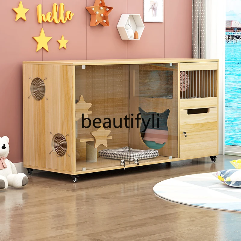 Cat Villa Extra Large Free Space Integrated Cat House Home Indoor Two-story Cat House Light Luxury