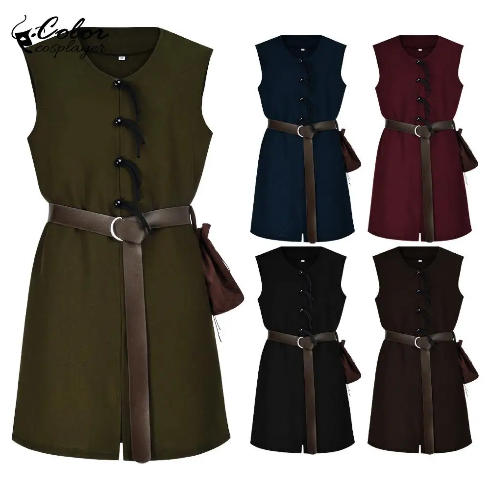 Disfraz de Halloween The Hobbit, vestido Medieval de manga, vestido de caballero, traje de fiesta para adultos, ropa europea antigua