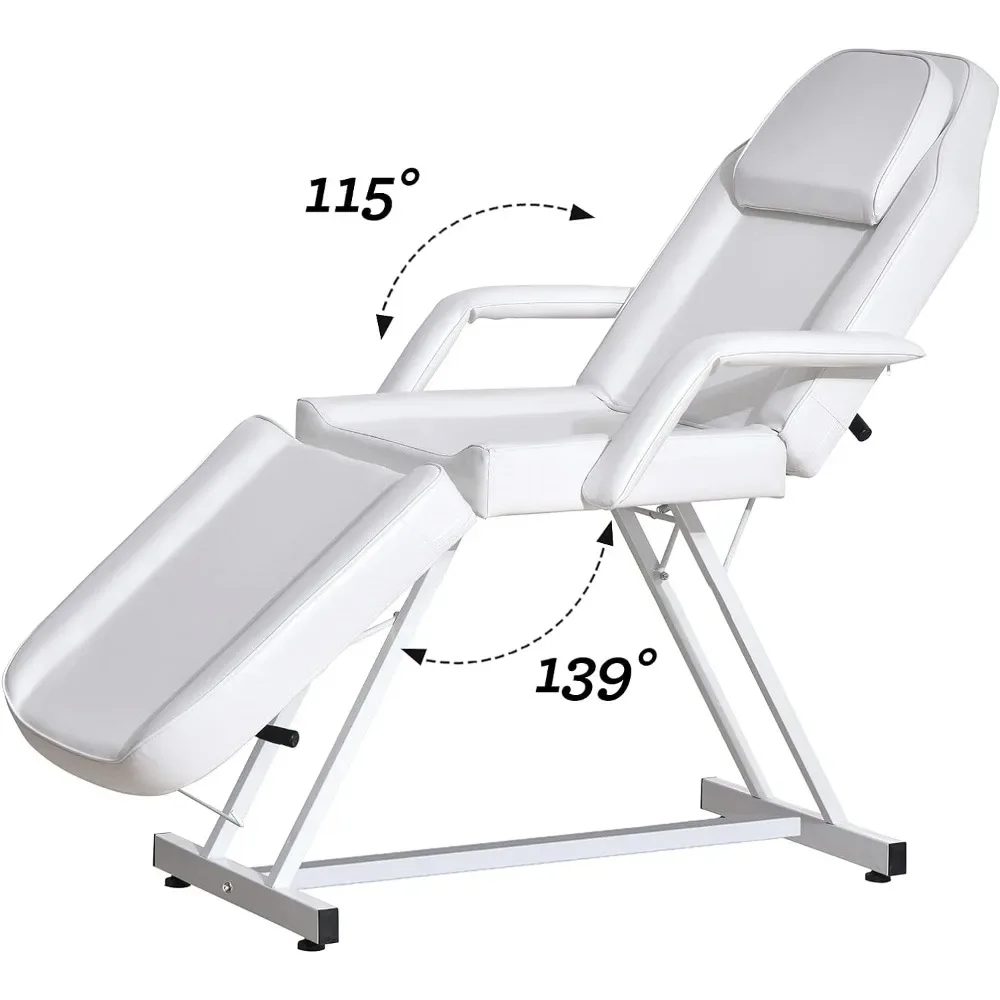 Professional Tattoo Bed Chair Adjustable Folding with Storage Pocket Towel Hook for Esthetician, Spa/Facial Care Massage MQAM