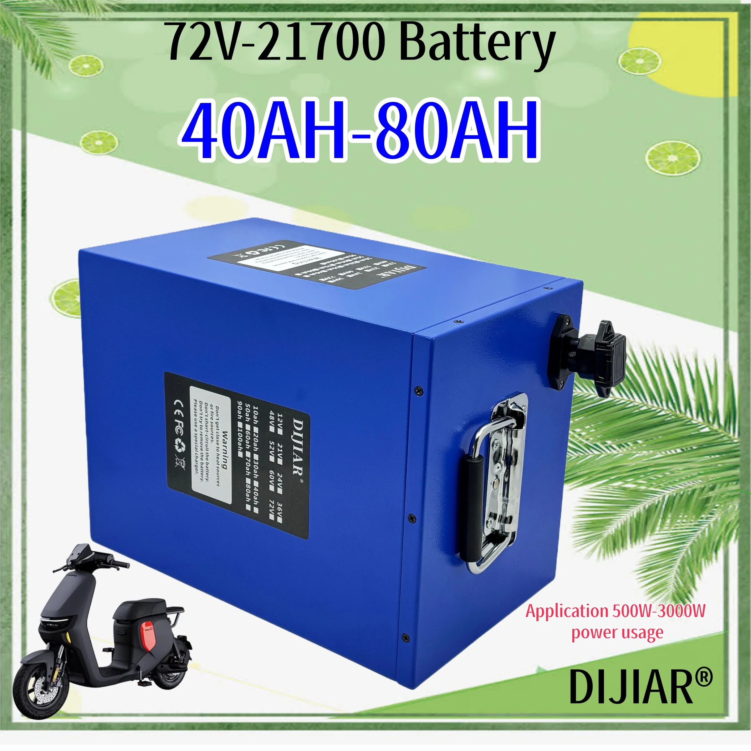 

Air freight, 24-hour delivery,72V21700 lithium-ion battery,40AH-80AH large capacity, waterproof shell material, built-in 40AHBMS