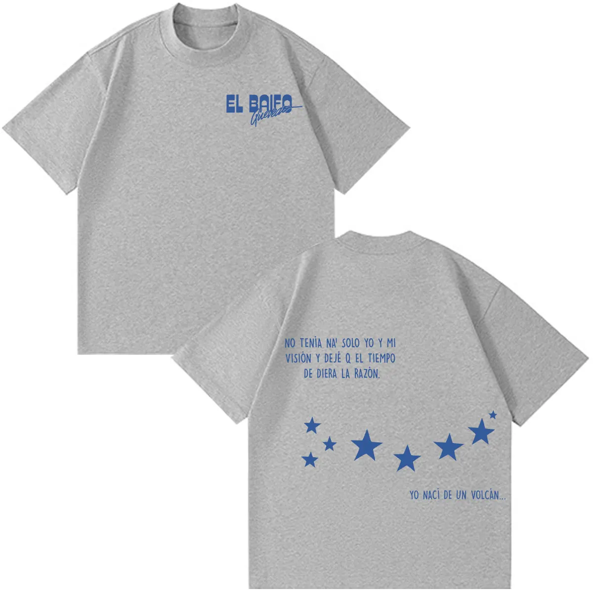 QUEVED0 EL BAIFO Album 2026 Tour Print T-Shirt für Herren und Damen, modisches T-Shirt aus Baumwolle, lässig, locker, übergroß, kurzärmelig – Detail 3