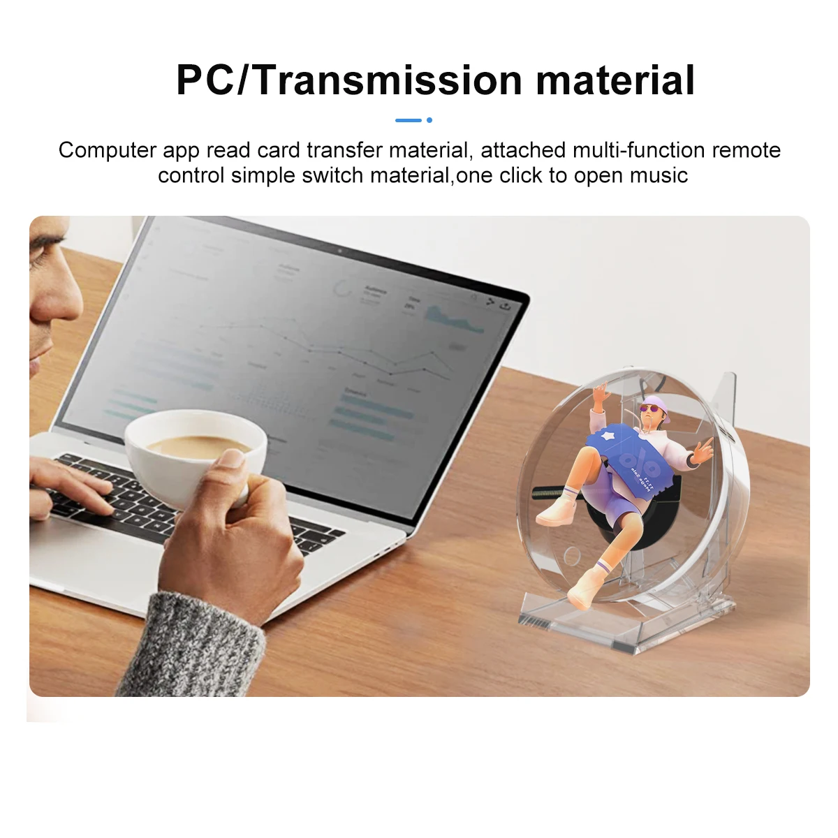 

Светодиодный настольный экран вентилятора с воспроизведением звука и прозрачной крышкой, голографический вентилятор