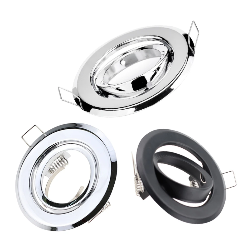 

4pcs Ceiling Light Frame MR16 GU10 LED Embedded Ceiling Light U10 Spot Light Fitting for Housing Black White Round