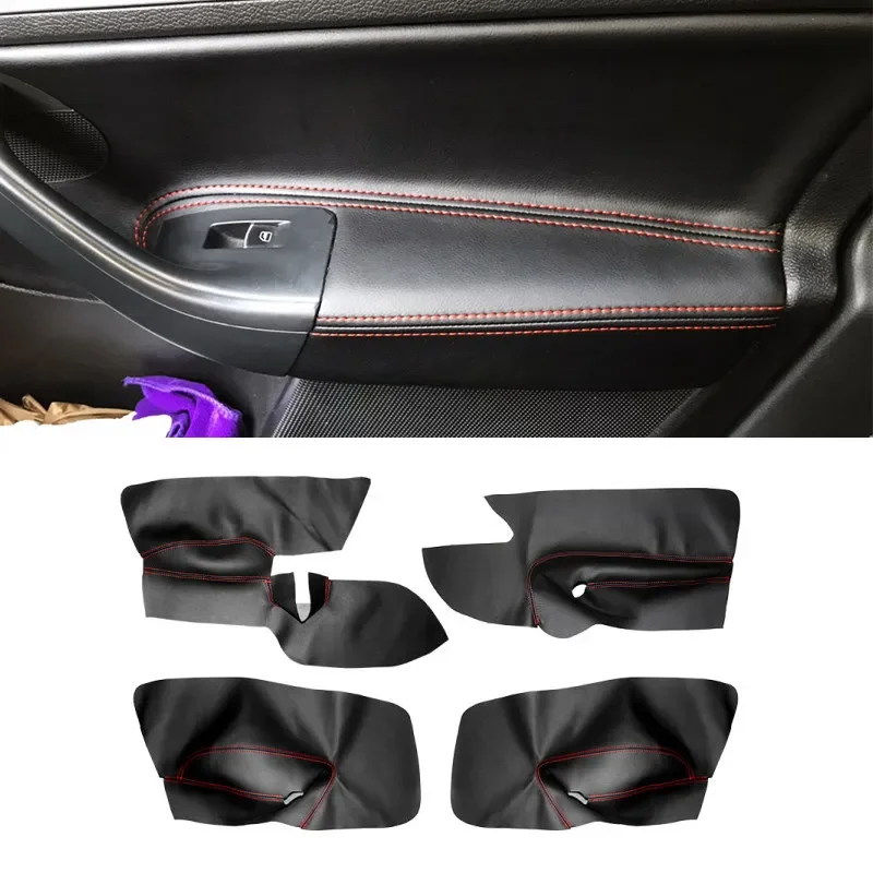 LHD For VW Golf 5 Jetta 2005 2006 2007 2008 2009 2010 Microfiber Leather Interior Car Door Panel Armrest Cover Sticker Trim