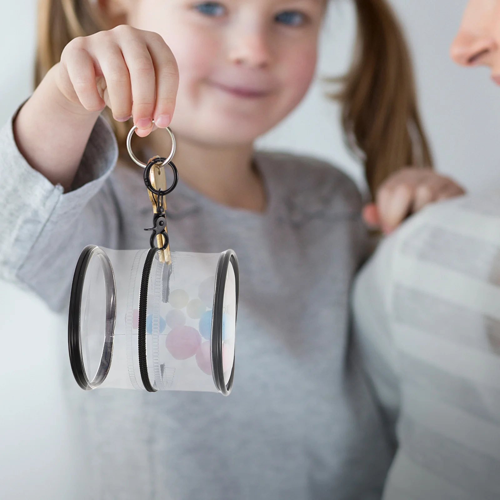 3 قطعة حقيبة عرض الشكل الواضحة المحمولة شفافة بولي كلوريد الفينيل حقيبة للتخزين معلقة المنظم المفاتيح لجامعي حقيبة عرض الشكل