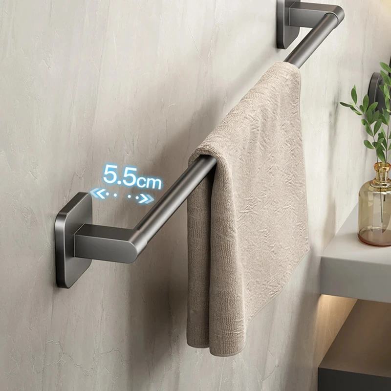 Non perforated suction cup wall mounted towel rack, bathroom storage rack, bathroom horizontal bar towel rack towel rod