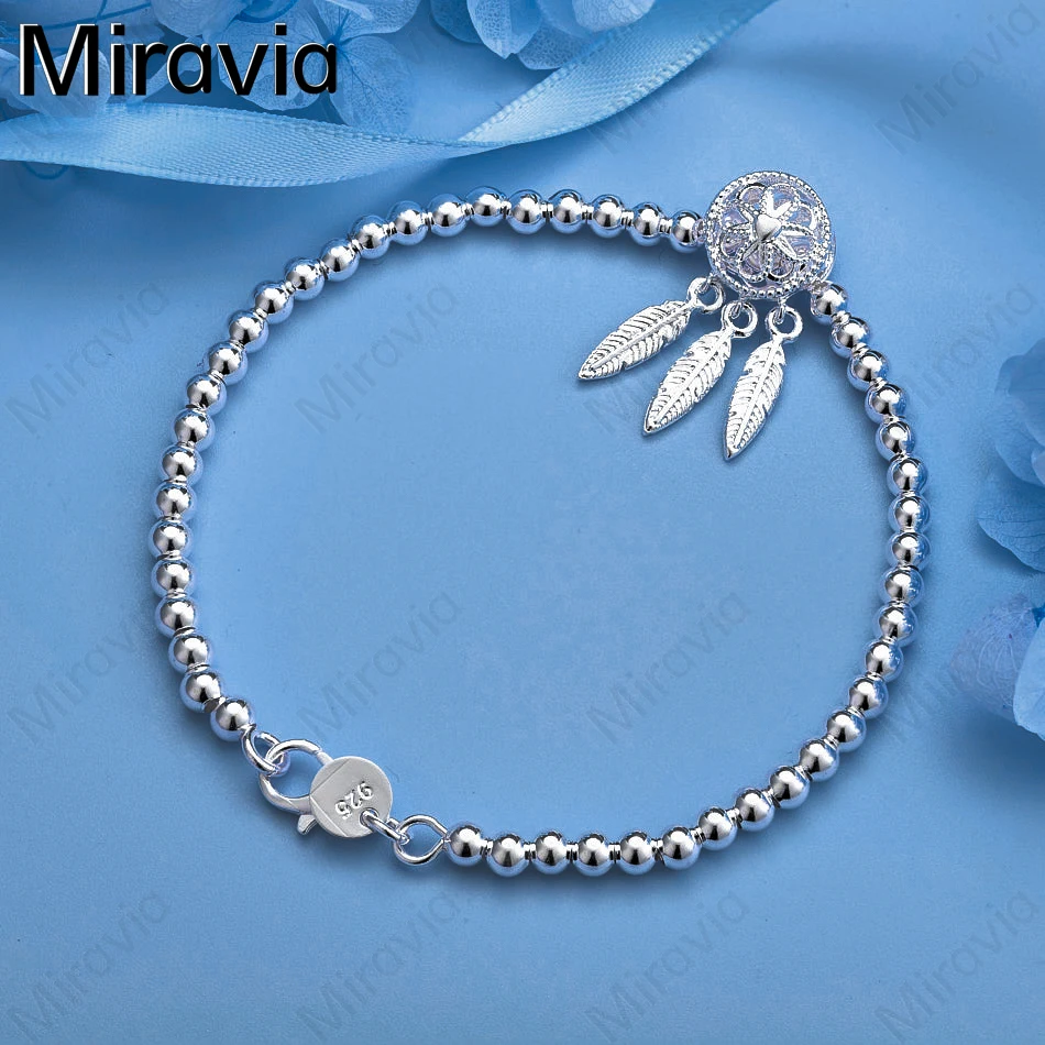 

Miravia 925 Sterling Silver Round Bead Necklace Two Worlds of Joy Exquisite Fashion Women Holiday Gift Jewelry