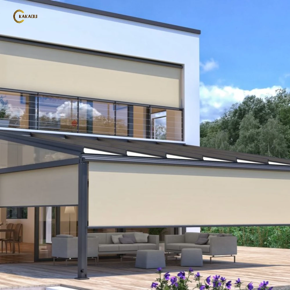 Roller Blinds Customized Zip Track Outdoor Size Patio Sun Shading Motorized Waterproof Aluminum Roll Modern 7 Days Roller Shade