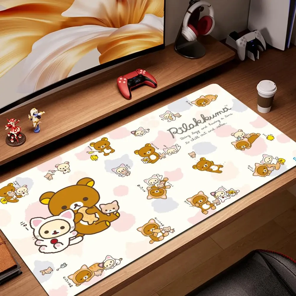 Mousepad Gamer Desk Rilakkuma Office Computer Accessories Deskmat Desktops Mouse Pad Kawaii Gaming Mats Cute Mousepads Table Mat