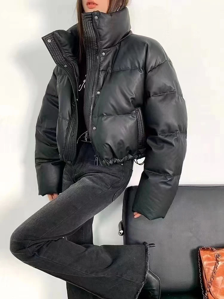 

Корейская утепленная зимняя куртка-пуховик с воротником-стойкой, новинка, высококачественная, из хлопка, верхняя одежда