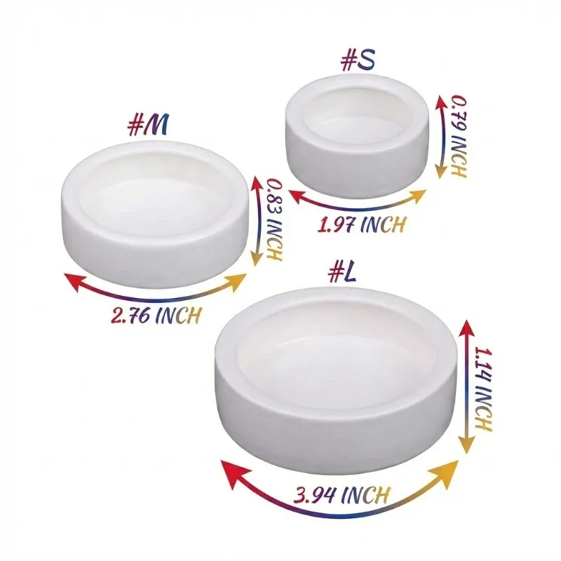 Anti-Escape Ceramic Reptile Bowl Mealworm Feeder Dish for Bearded Dragon Gecko Lizard Tortoise Food Water Basin Round Yunliwei