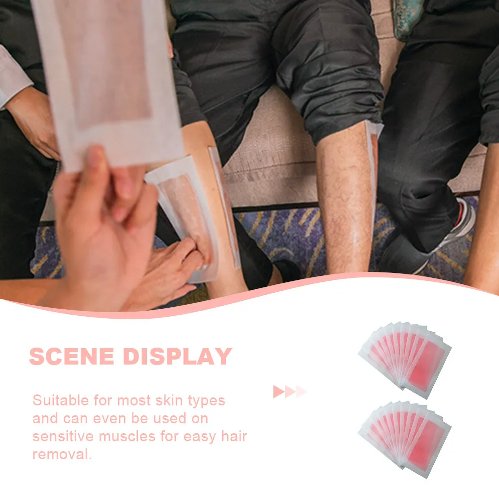 20pcs Wax Paper Strips for Hair Removal – Body, Legs, Underarms, Face – Fast, Easy, Smooth Depilatory Waxing