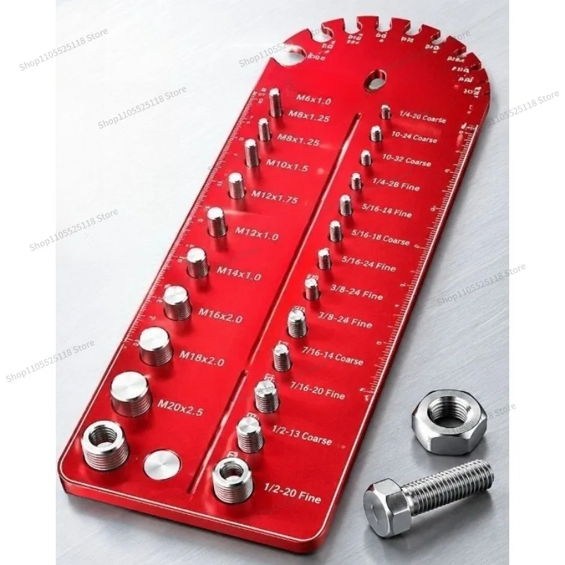 For Round Head 30 Tooth Hole Screw Nut Gauge, Thread Bolt Inspector Measuring Ruler