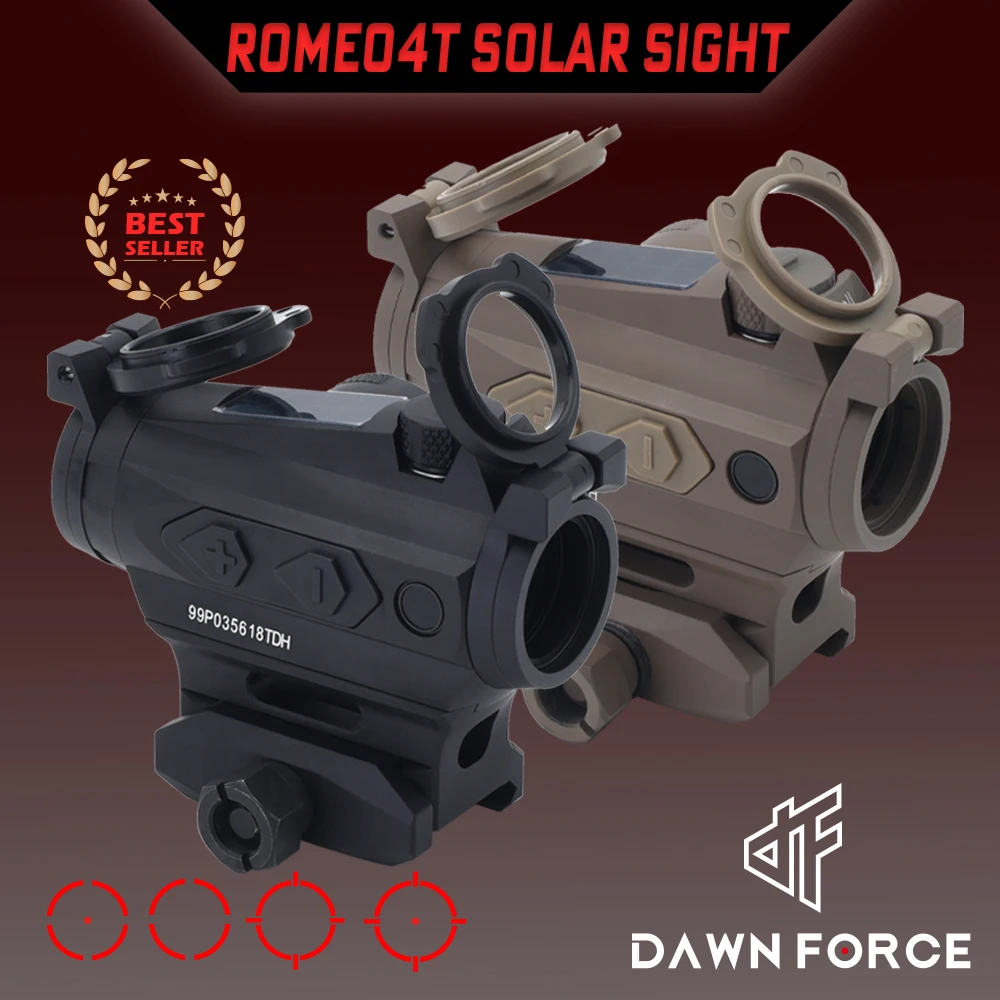 

New ROMEO4T 1X20mm Tactical solar powered red dot sight 2 MOA 4 different Reticle