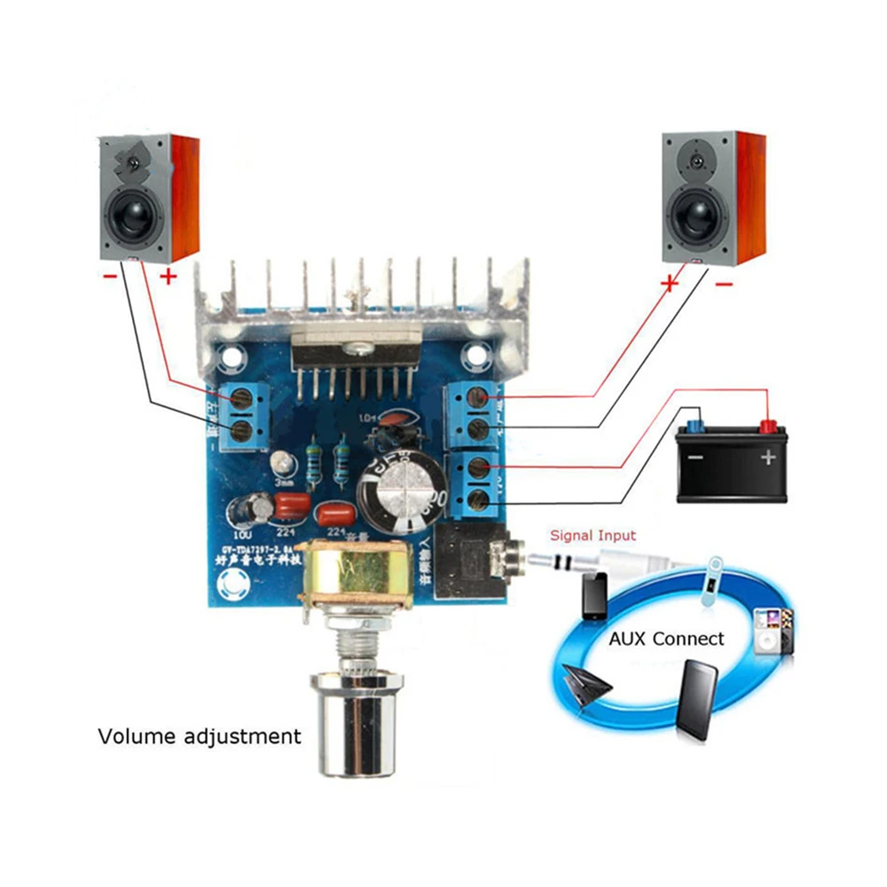 

Digital Amplifier Board TDA7297 Version DC 9-15V 15Wx2 Audio Power Amplifier Module Stereo Dual Channel Amplificador