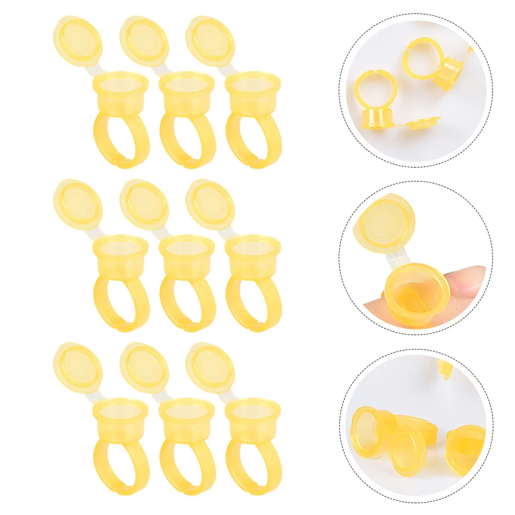 

50Pcs Professional Ink Ring Cups Small Finger Pigment Holder for Microblading Glue Accessories Ink Rings Cup Accessories