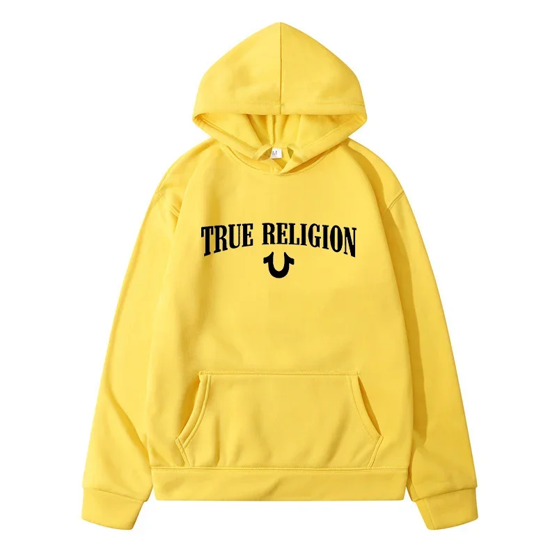 True Religion Print Men\'s Pullover Hoodies Hip Hop Sports Streetwear Sweatshirts Women Hoodie Male Trainning Exercise Sweaters