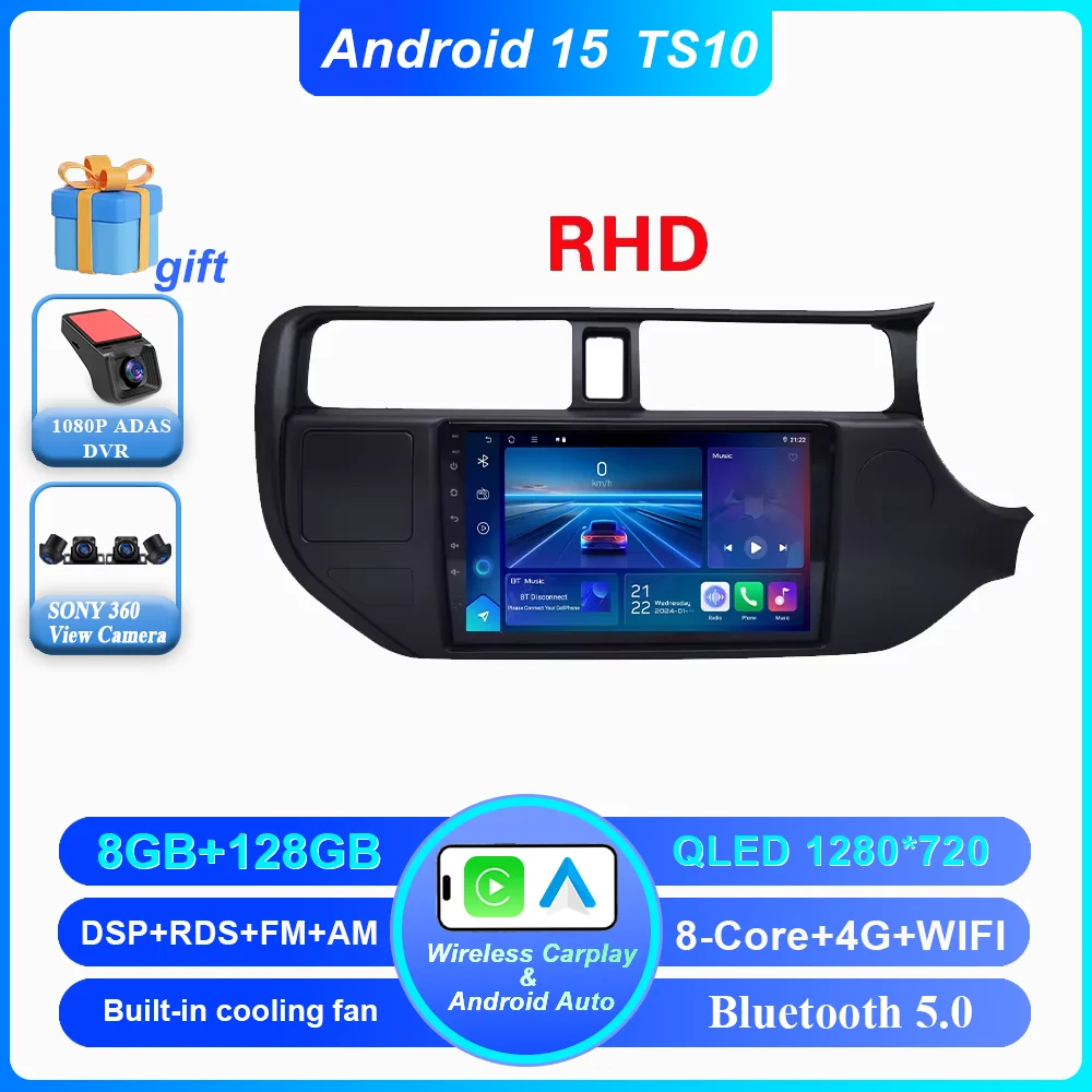Android 16 autoradio voor KIA K3 RIO 2011 2012 2013 2014 2015 Carplay multimediaspeler stereo navigatie GPS 4G Wifi 2 Din