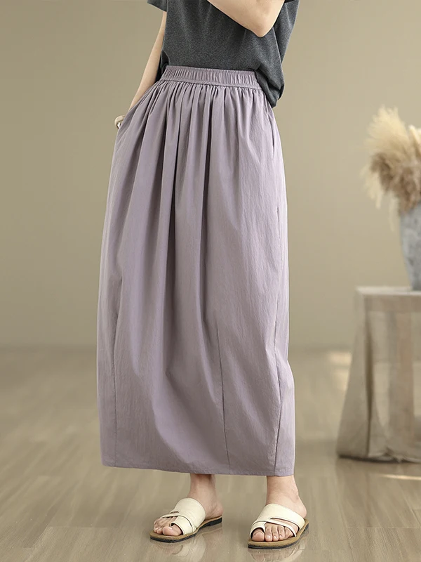 

Лето 2023, плиссированная текстура с высокой талией, длинная юбка с цветочным бутоном, большие размеры, женская утягивающая юбка трапециевидной формы с разрезом Faion Ba