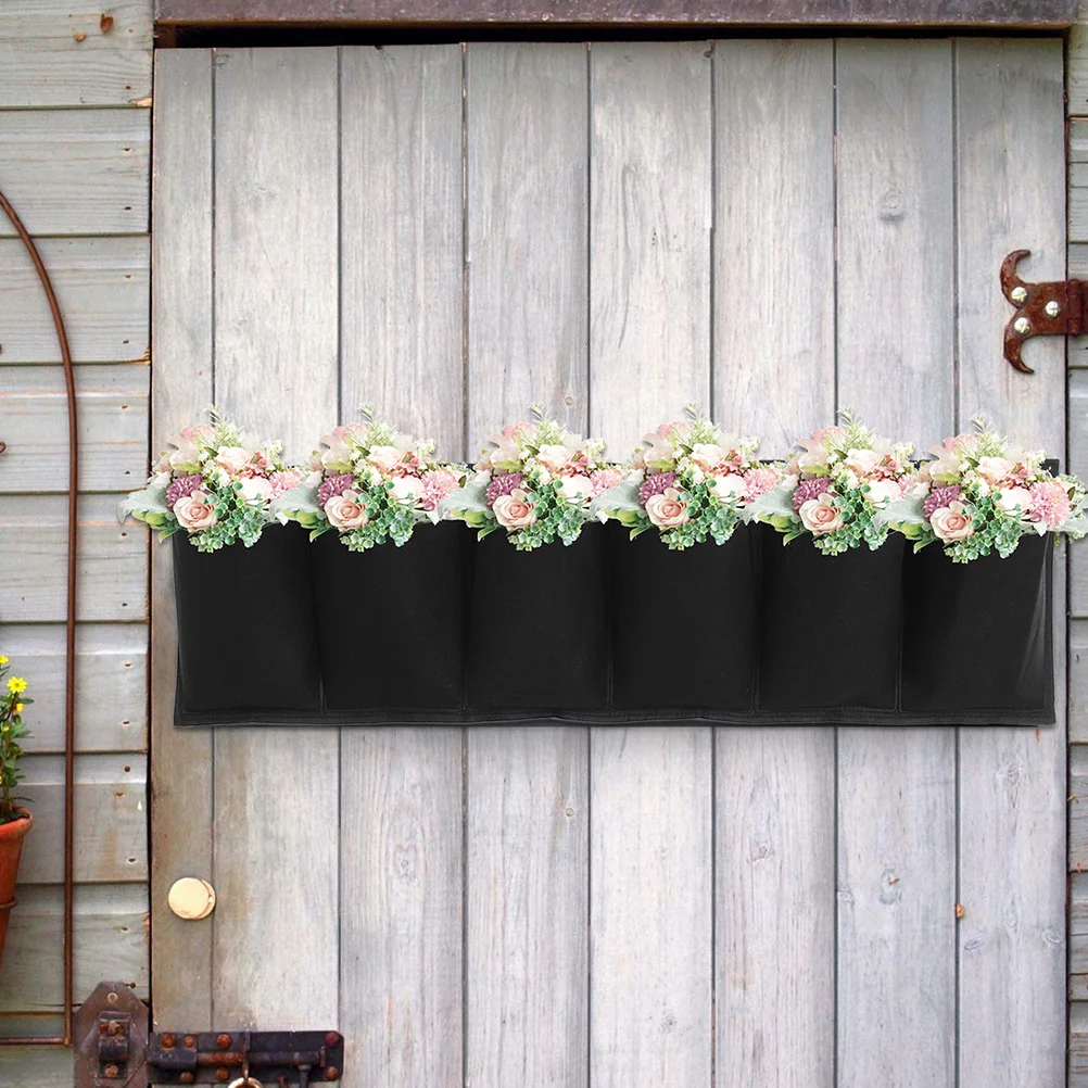 

2PCS Plant Hanging Bag Felt Gardening Multi-pocket Planter Wall Nursery Container Grow Bag Decor