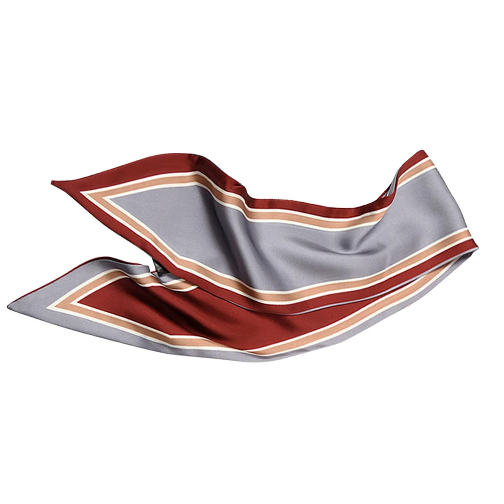 

1Pc Women Scarf Fashion Emulation Silk Scarf Printing Decorative Cool Scarf for Woman ( and Blue-gray)