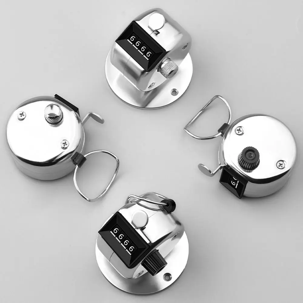 Mini 4 Digit Number Mechanical Counter Hand Held Metal Counting Clicker Number Counting Warehouse