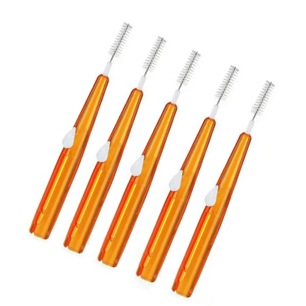 60Pcs Interdental Brushes Safe Plastic Coated Oral Care Tool Floss Pick Toothpick Brush for Braces Implants Crowns
