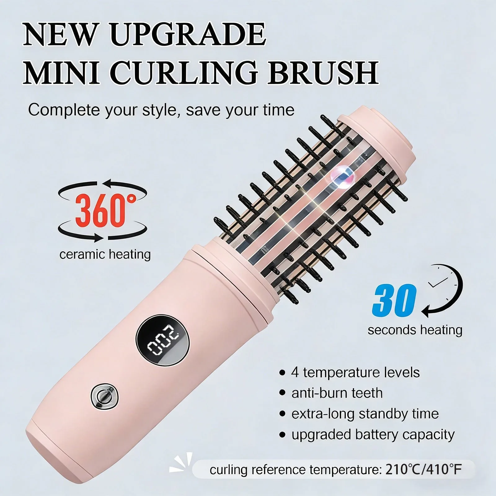 3-in-1 Dual Use Hair Straightener Curler Comb Cordless Wireless Fast Heating Mini Travel Gift for Women Daily Hair Styling 4