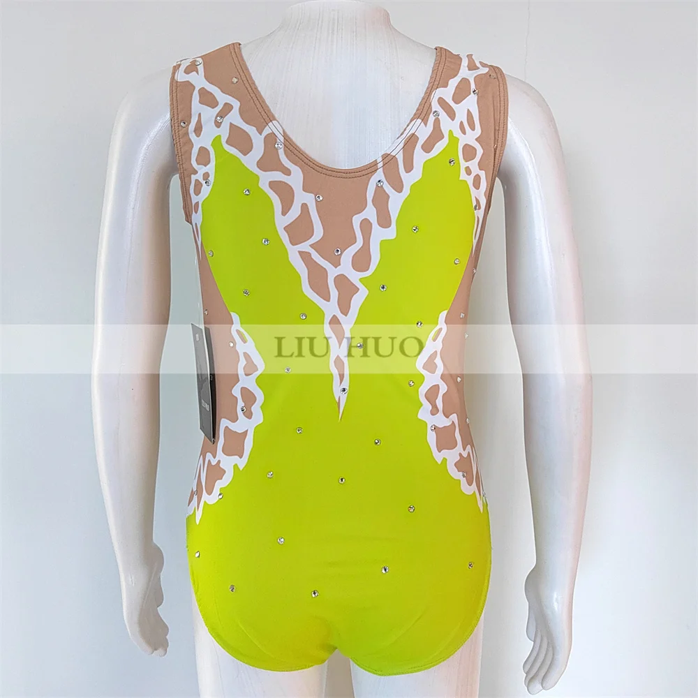 LIUHUO Rhythmic Gymnastics Leotard Customize Adult Women Girl Costume Performance Competition Dance Dress Multicolour Teens Kids