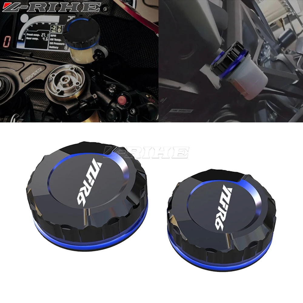 

2024 1 set Front and Rear Brake Fluid Cylinder Master Reservoir Cover Oil Cap For Yamaha YZFR6 YZF-R6 YZF R6 2017-2021 2022 2023