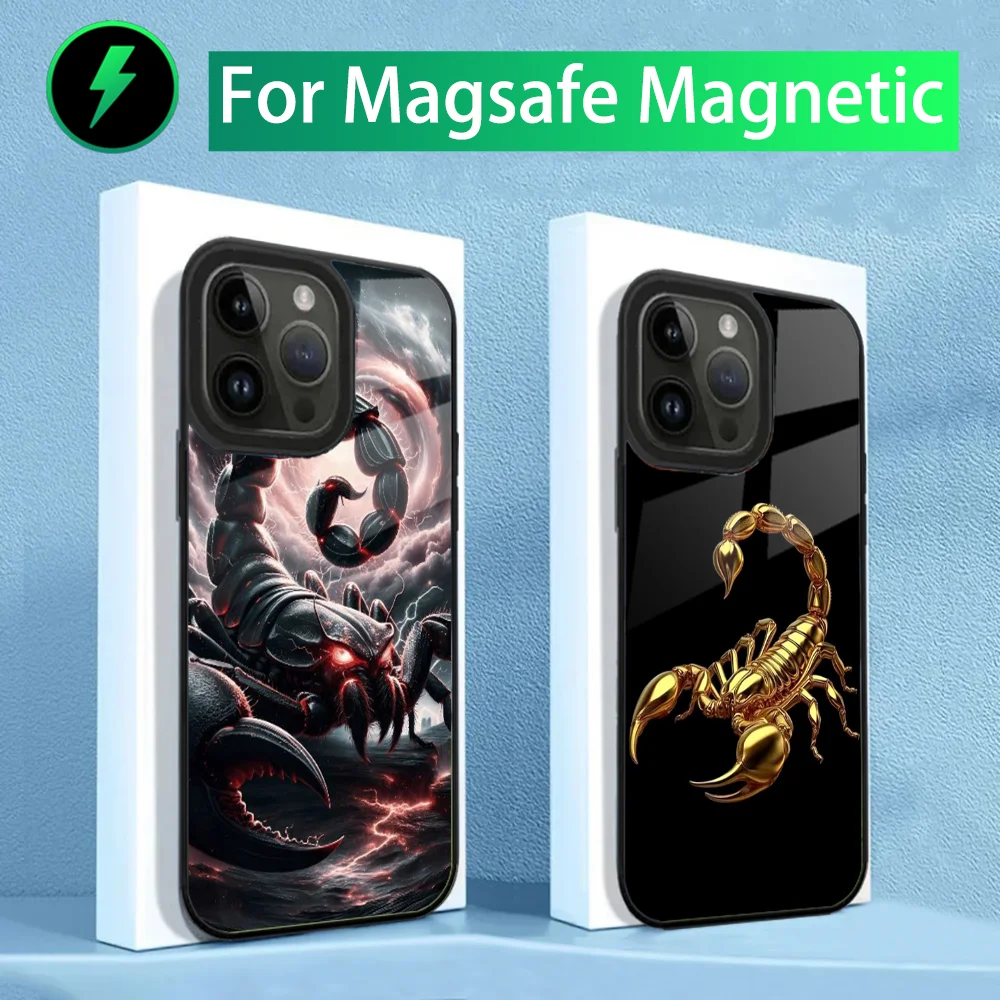 

Cool insect Scorpion Phone Case For iPhone 16,15,14,13,12,11,Plus,Pro,Max Mini Magsafe Magnetic Wireless Charging