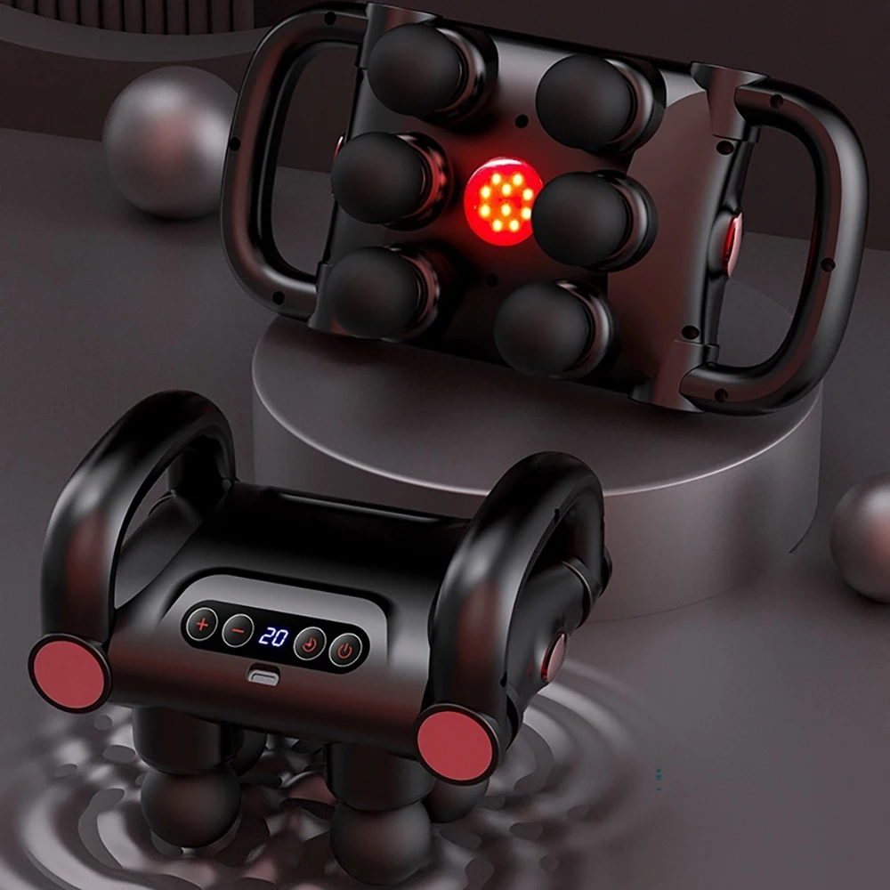 Pegangan lipat USB, pistol fasia 6 kepala, 5 mode, pijat pilihan gaya 20 tingkat