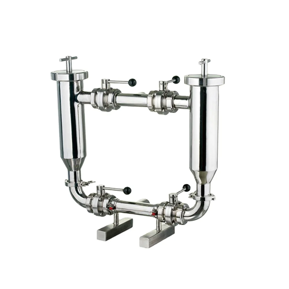 Sanitary Stainless Steel Micron Pipe Line Angle Type Easy Clean SS304/SS316L Duplex Filter
