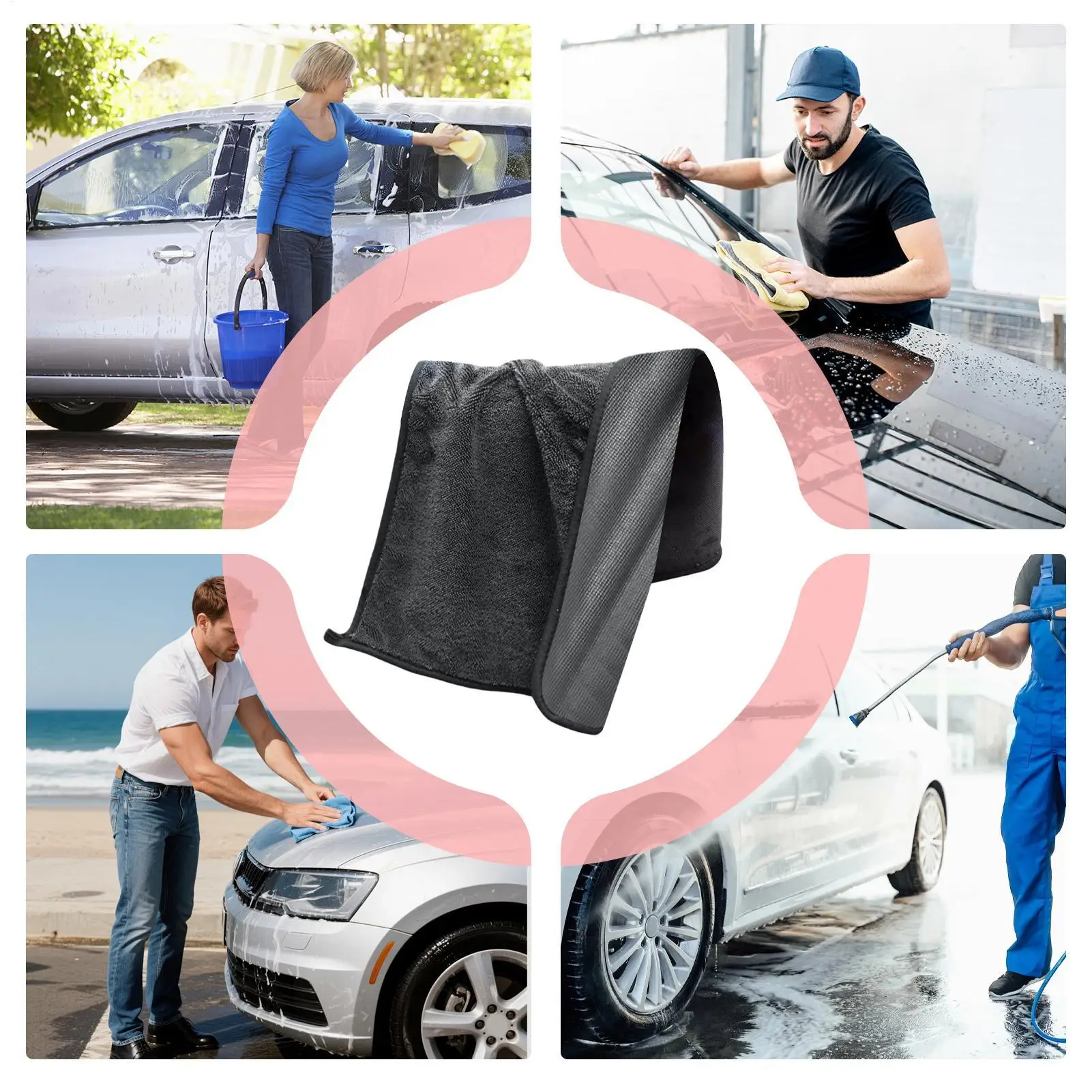 

Car Microfiber Towel Large Scratch Free Absorbent Extra Large Car Wash Towels Drying For SUV RV Sedan Automotive Motorcycle Boat