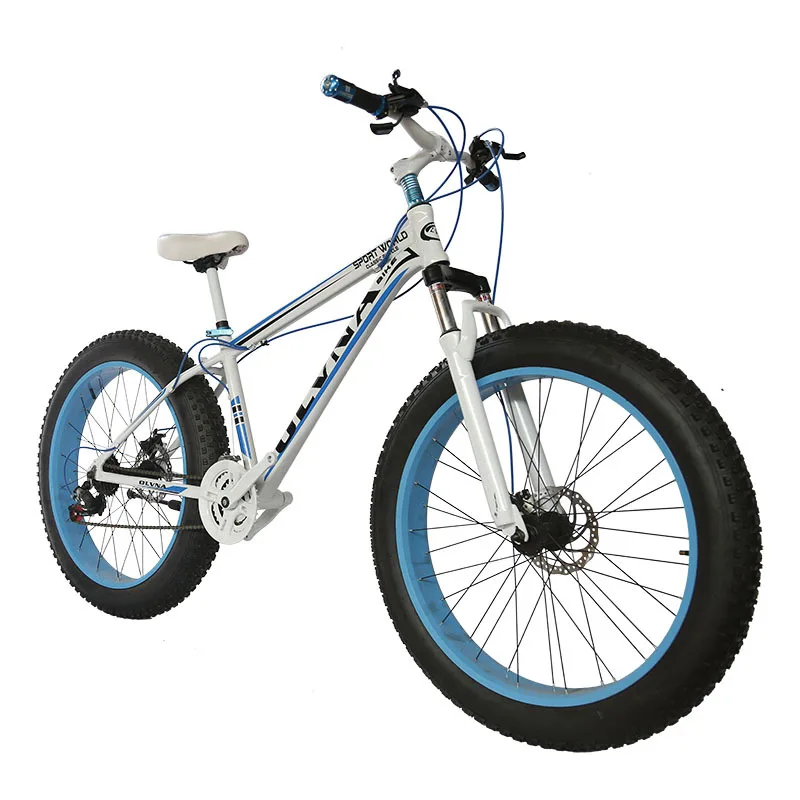 Fat Tire Bike 20/26 Inch 21/24/27/30 Variable Speed Spoke Wheel Snow Off-road Bicycle Shock-absorbing Disc Brake Beach Mountain