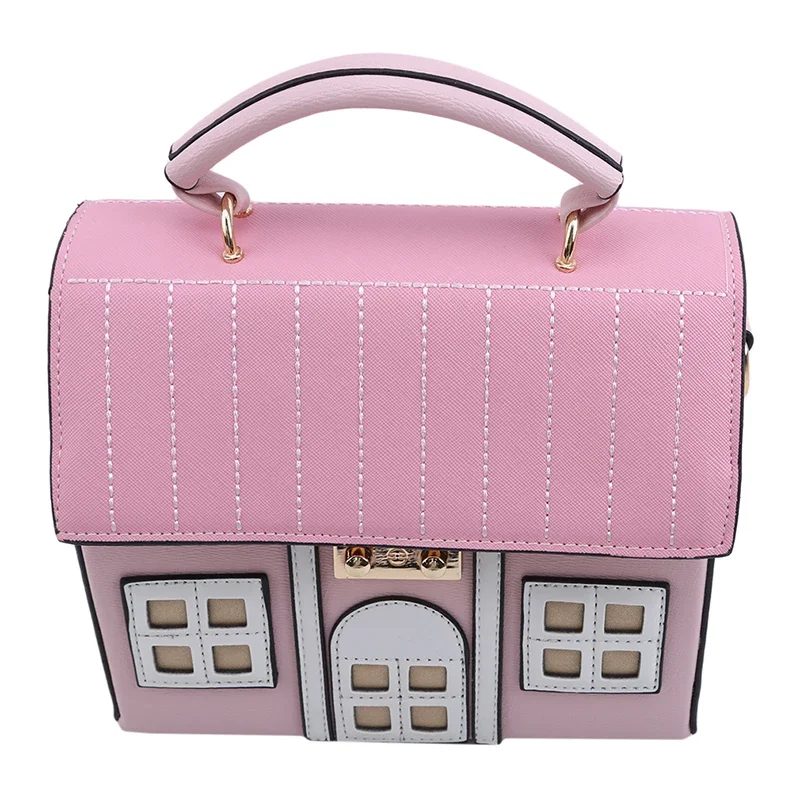 Personality House Shaped Leather Women Handbags Creative Girl Messenger Crossbody Bag Shoulder Bag Bolsa Feminina