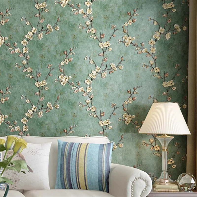 

Self adhesive wallpaper for home use thickened American retro countryside wallpaper warm bedroom living room flower wall paper