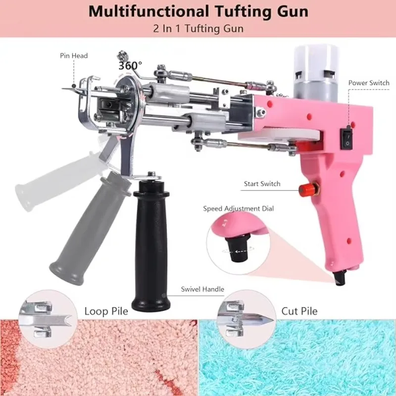Full Set of Rug Tufting Tools Kit Rug  Carpet Making Tufting Weaving Embroidery Machine Starter Kit for Beginners and Amateur