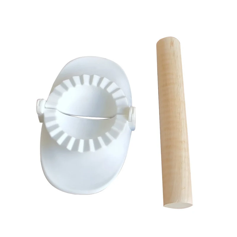 2 Pcs Dumpling Mold Rolling Pin Set Dough Press Pelmeni Wrapper Molds