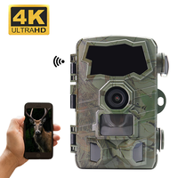 4K Wifi Wildlife Hunting Camera Remote Control Bluetooth Trail Camera 0.2S Fast Triggers Night Vision Outdoor Security Monitor