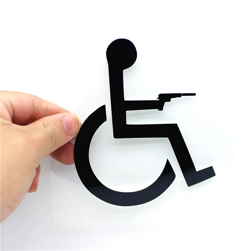 

Waterproof Vinly New Funny Car Disabled Sign Disability Parking lot Decal Sticker Styling Windows Door Decoration Accessories